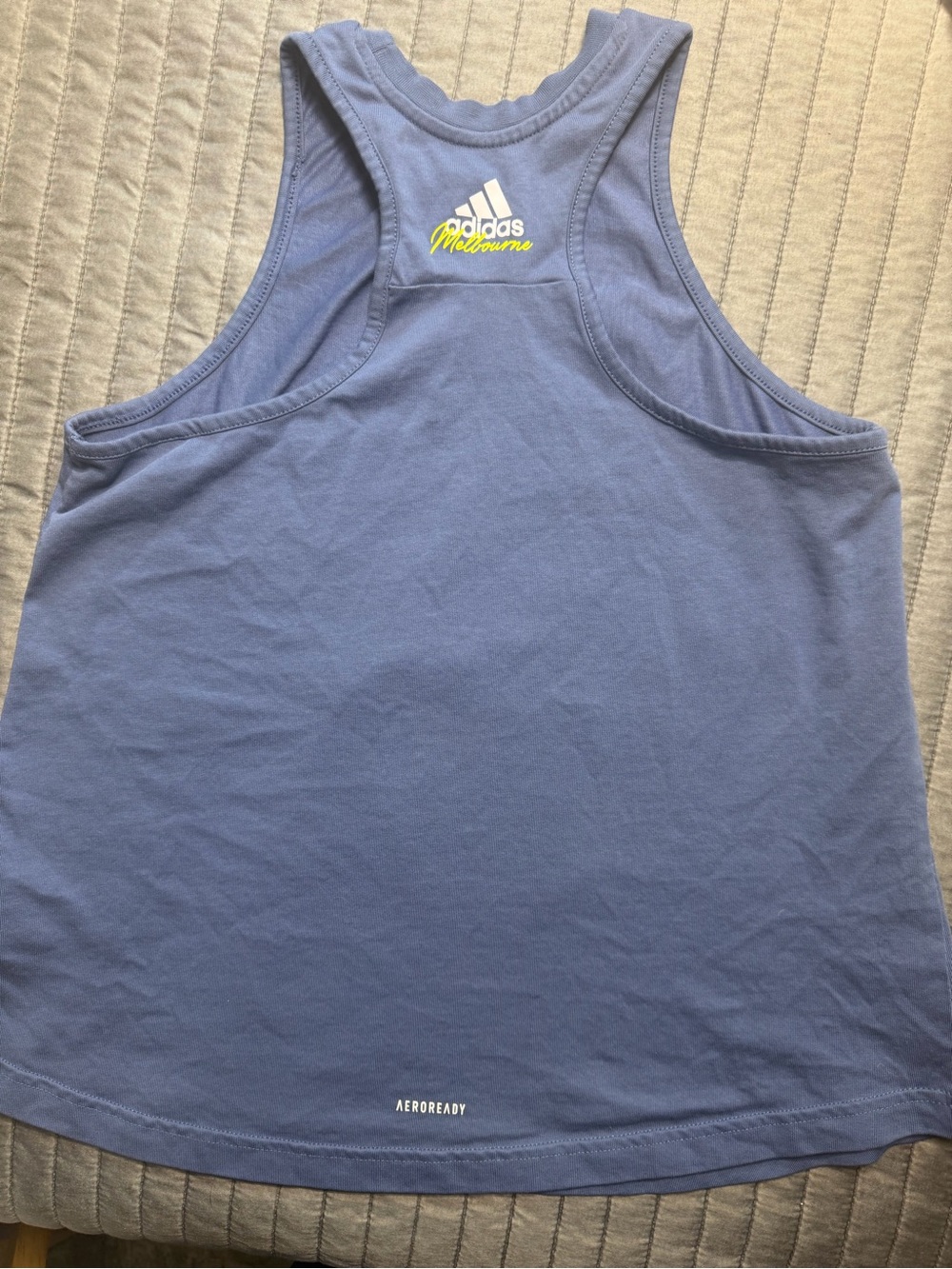 Adidas Women’s “Ace Cream” tennis Graphic Tank Top - Blue and Yellow M - Picture 3 of 7